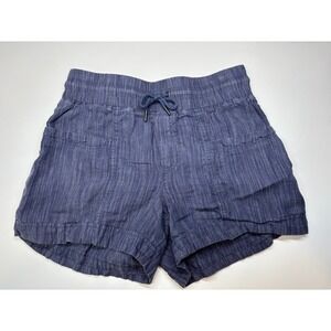 Athleta Shorts Womens 2 Blue Cabo Linen Textured 4" Inseam